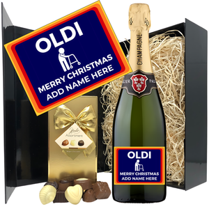 OLDI Christmas Champagne & Chocolates - Add Name to Bottle Label