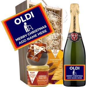 OLDI Christmas Champagne Hamper - Add Name to Bottle Label