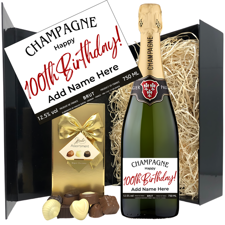 100th Birthday Personalised Champagne Gift