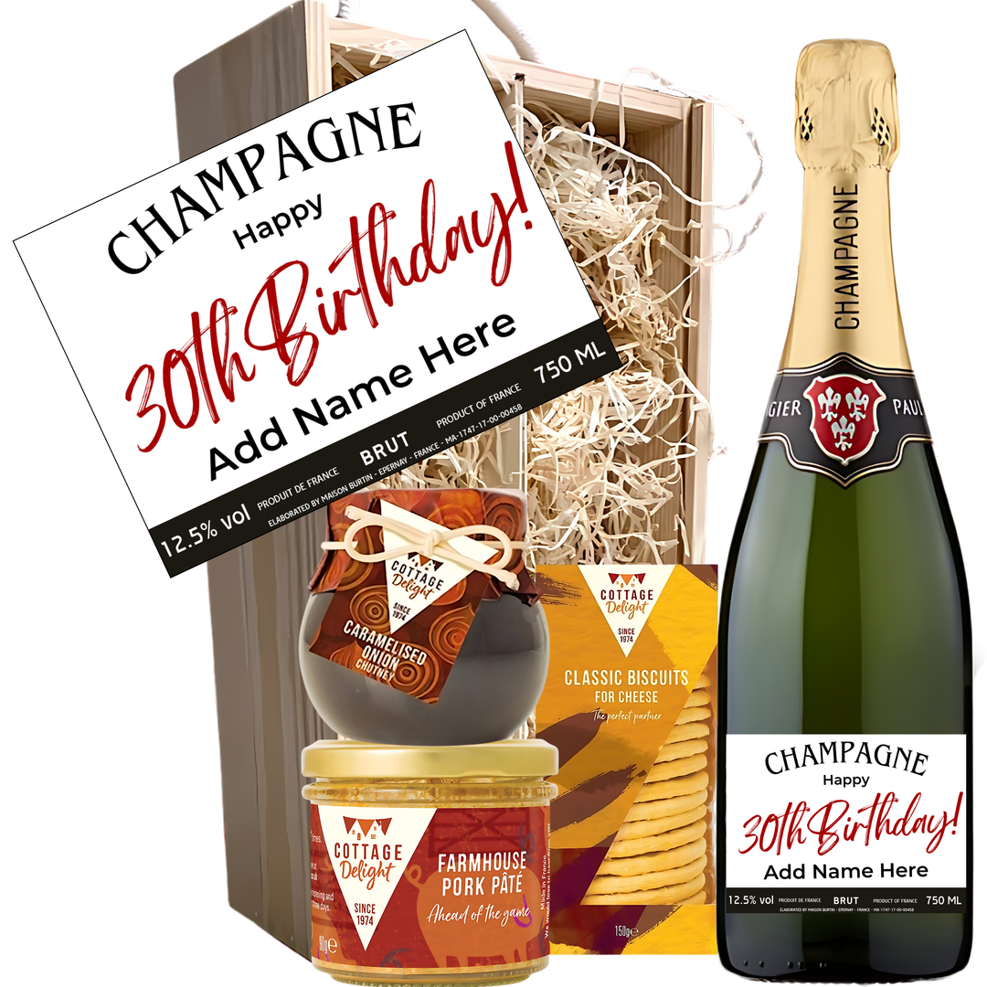 30th Birthday Personalised Champagne Gift