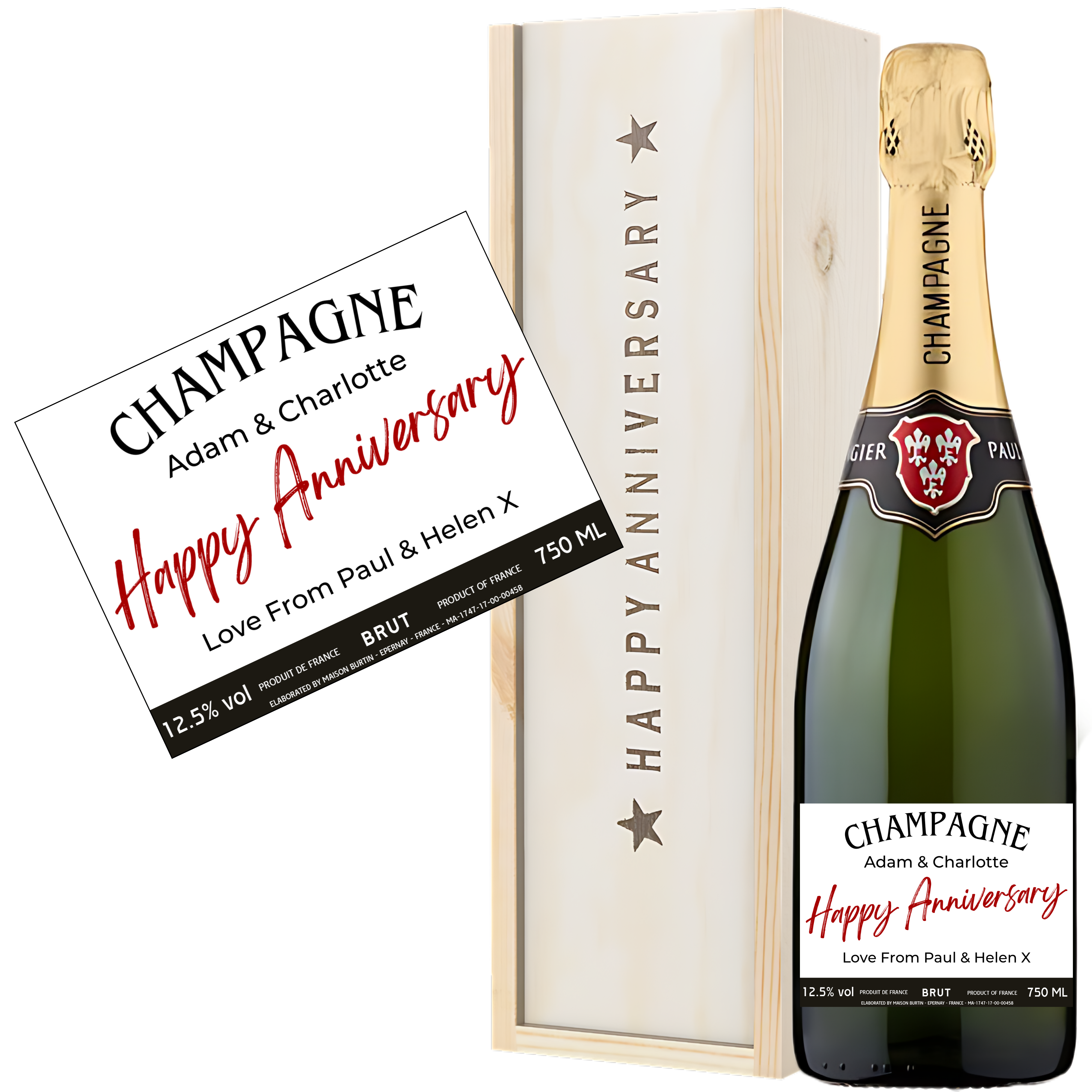 Champagne Anniversary Gifts - Personalised