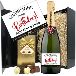 Birthday Champagne & Chocolates - Add Name to Bottle Label