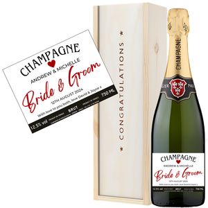 Bride & Groom Personalised Champagne Wedding Gift