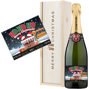 Personalised Christmas Champagne Ho Ho Ho Gift Set