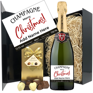 Christmas Champagne & Chocolates - Add Name to Bottle Label