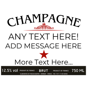 Personalised Christmas Champagne & Glasses - Classic Label