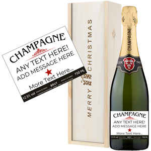 Personalised Christmas Champagne Gift With Classic Label