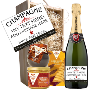 Personalised Christmas Champagne Hamper - Classic Label