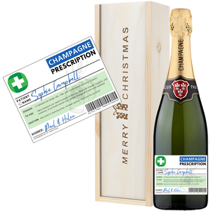 Personalised Christmas Prescription Champagne