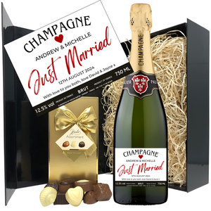 Personalised Just Married Wedding Champagne & Chocolates