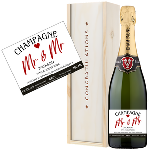 Mr & Mr Personalised Wedding Champagne Gift