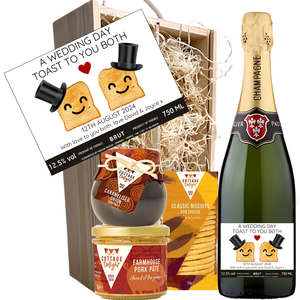 Wedding Toast Champagne Hamper - Mr & Mr Add Date and Message to Bottle Label