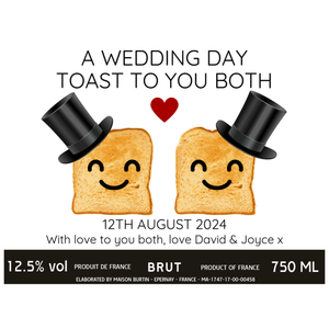 Wedding Toast Champagne & Chocolates - Mr & Mr Add Date and Message to Bottle Label