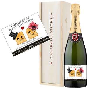 Wedding Toast Champagne - Mr & Mrs Add Date and Message to Bottle Label