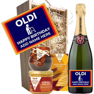 OLDI Birthday Champagne Hamper - Add Name to Bottle Label