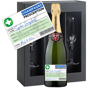 Personalised Birthday Prescription Champagne and Glasses - Add Name