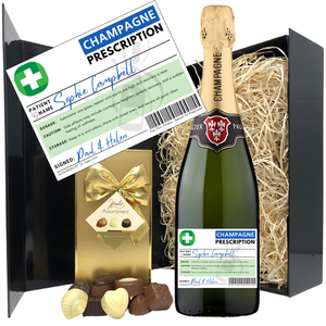 Personalised Get Well Soon Prescription Champagne and Chocolates - Add Name