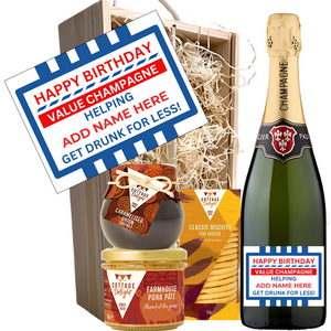 VALUE Birthday Champagne Hamper - Add Name to Bottle Label